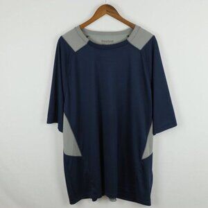 Reebok Men's 3XL Blue & Gray Crewneck Short Sleeve Activewear Tech Tee